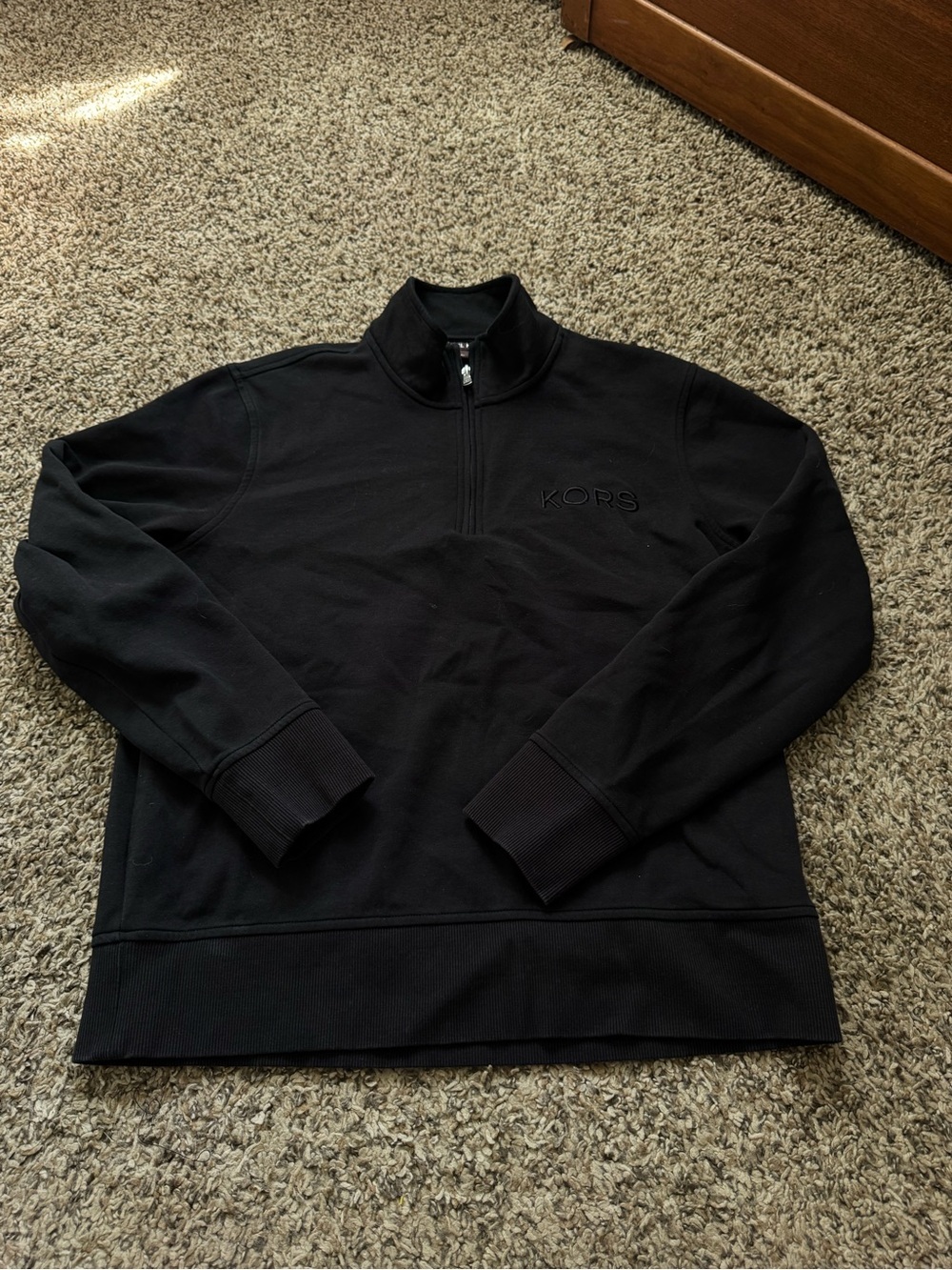 Michael Kors Black Half-Zip Pullover Sweatshirt